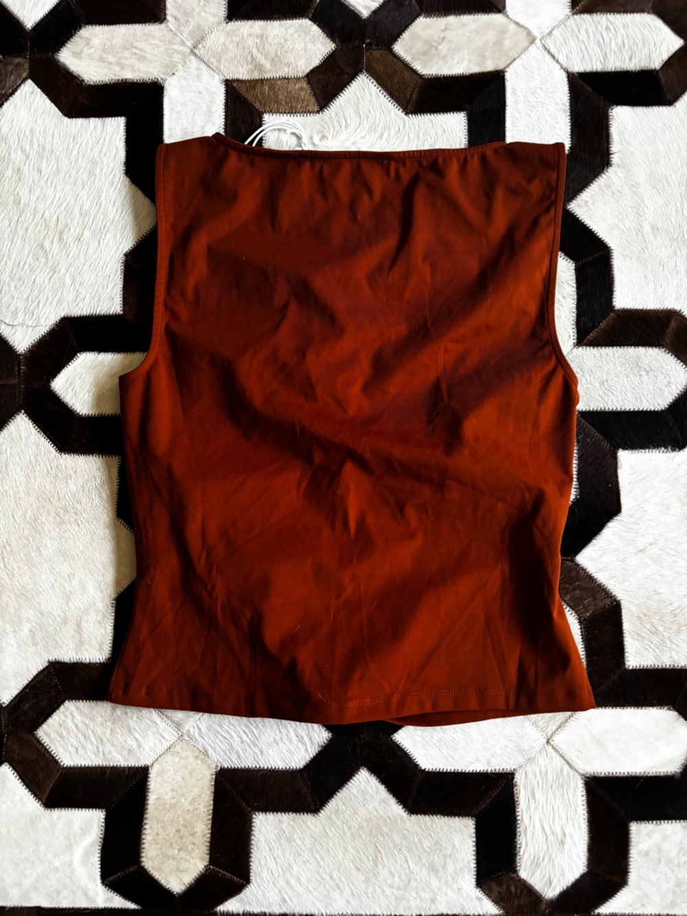Frame Denim Rust Sleeveless Ruched Front Tank - Picture 6 of 6